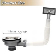 Kitchen Sink Waste Kit,SopimusZ Stainless Steel Sink Overflow Kit, 114mm Kitche