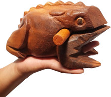 Extra Large 9" Wood Frog Guiro Rasp Percussion Instrument Tone Block Wooden