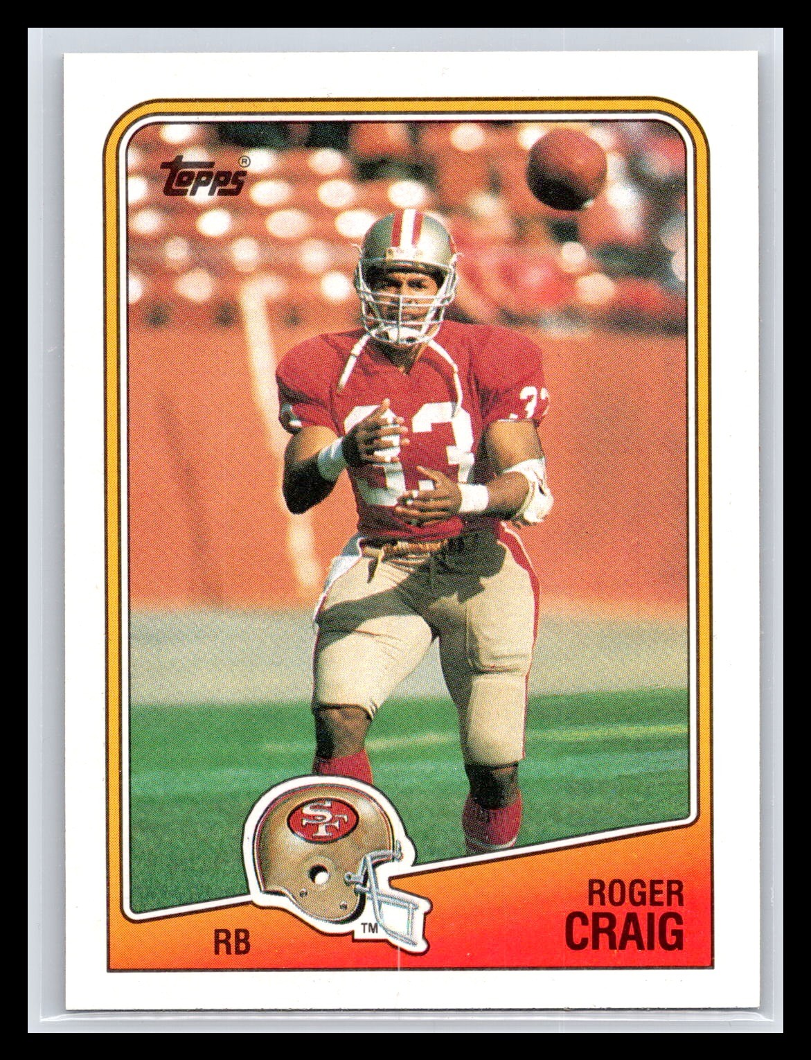 1988 Topps #40 Roger Craig Base Set Card San Francisco 49ers