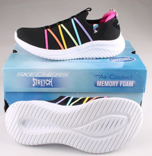 SKECHERS Kids' Ultra Flex 3.0 Slip On Shoes Size 3.5 Black Multi New In Box