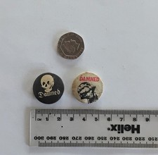 The Damned Punk Badges  x 2, late 1970s - early 1980s Vintage Badge