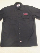 Dickies Men's Graphic Short Sleeve Button Up Shirt Black Size Large