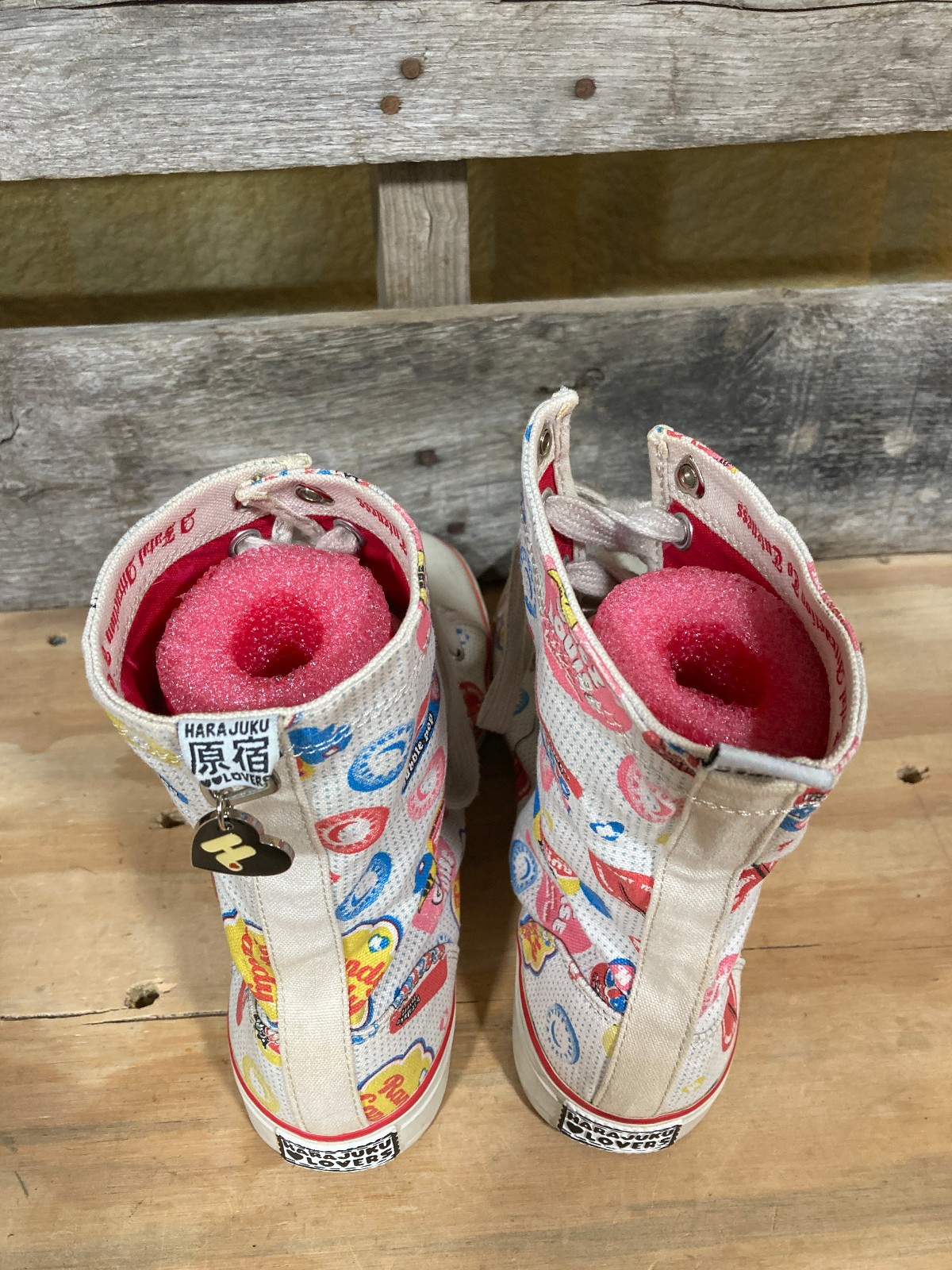 Harajuku Lovers High Top Shoes - Womens 9.5 - Gwen Stefani - Hearts Candy