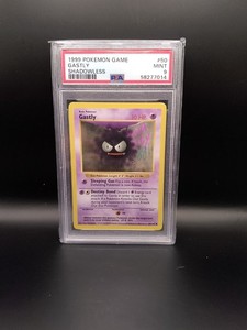 Pokemon 1999 WOTC - 1st Edition Shadowless Base Set Gastly 50/102 - PSA 9