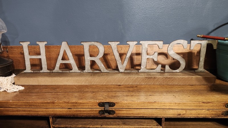 Harvest Sign Rustic Farmhouse Style Shelf Sitter Rustic Decor 24x3.5x5