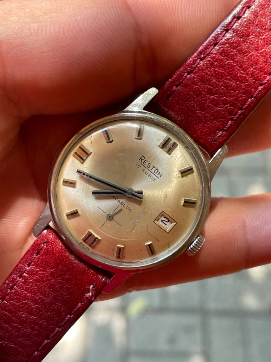 Montre Mécanique Suisse Vintage Pour Femme Des Années 70 - Marque Reston Avec Incabloc - NOS (Neuf D'Origine Stock) - État Neuf Sans Étiquette