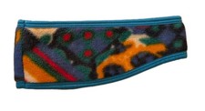 Vintage Made USA Comfort Skins Colorful Blue Fleece Trim Ski Headband Ear Warmer