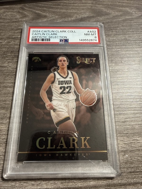 2024 PANINI CAITLIN CLARK COLLECTION ARTISTIC SELECTION CAITLIN CLARK RC PSA 8