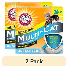 Multi-Cat Clumping Kitty Litter Unscented Natural Clay 20 lb 2 Pack