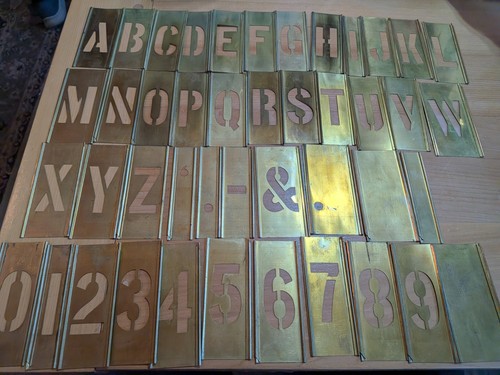 Vintage Reese's Adjustable Brass Stencil Kits 2" Letters & Numbers