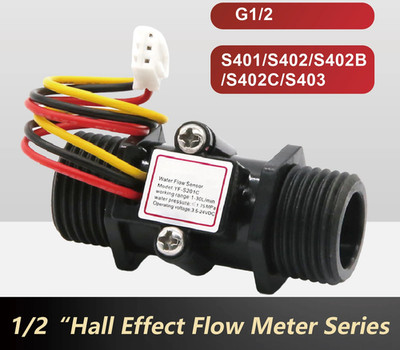 Water Flow Sensor YF-S201 YF-S201B YF-S201C G1/2 Hall Effect DC3.5 24V 1 30L/min