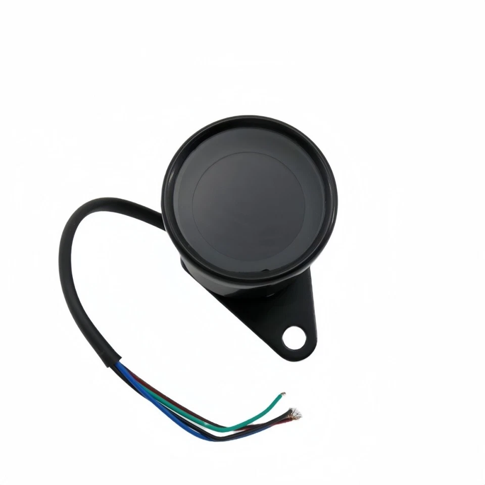 Velocímetro LED negro 12V para motocicleta medidor de combustible odómetro LCD tacómetro digital Foto 4 de 4