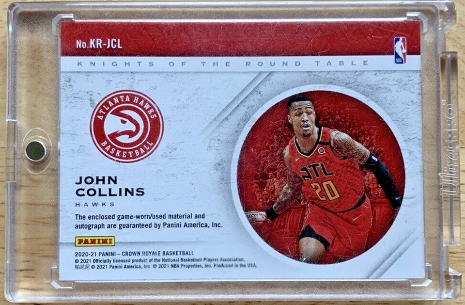 2020-21 Panini Crown Royale JOHN COLLINS Knights of the Round Table GW Auto /99 - Image 2 of 2