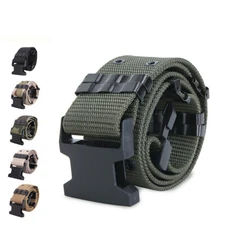 Quick Release Tactical Belt Military Work 2" Nylon Web Belt w Heavy Duty Buckle