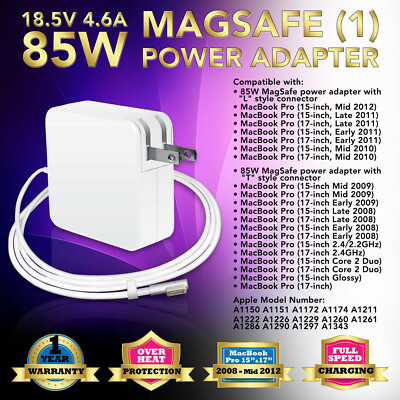 85W Power Adapter Charger For Apple MacBook Pro 15'' 17'' A1260 A1261 A1286 2011