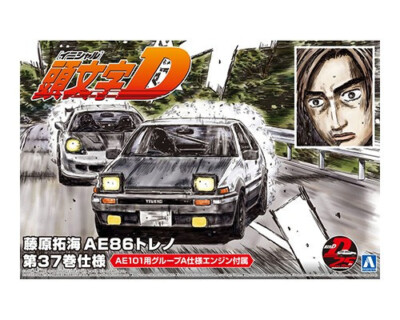 Aoshima 1/24 Initial D Toyota Fujiwara Takumi AE86 Trueno Comic vol37 Model Kit