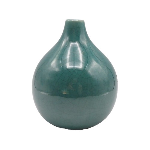 F. Carlton Ball Signed Midcentury Ceramic Pottery Turquoise Glazed Studio Vase a
