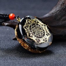 Chakra Orgonite Obsidian Pendant Fashion Energy Generator Pendant Crystal Gift