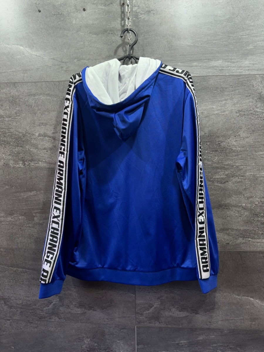 Armani Exchange Men's Hoodie Zip Up Jacket Blue White XL | eBay