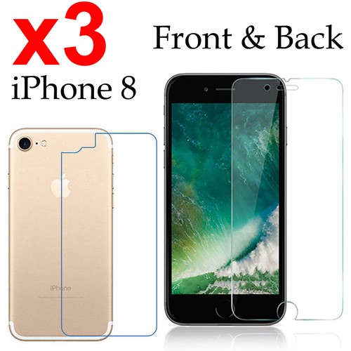 x3 Anti-scratch 4H PET film screen protector for Apple iphone 8 front + back - 第 1/5 張圖片