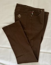 VINTAGE MOSCHINO JEANS, BROWN COTTON/STRETCH, SIZE 32, MADE IN ITALY, PREOWNED