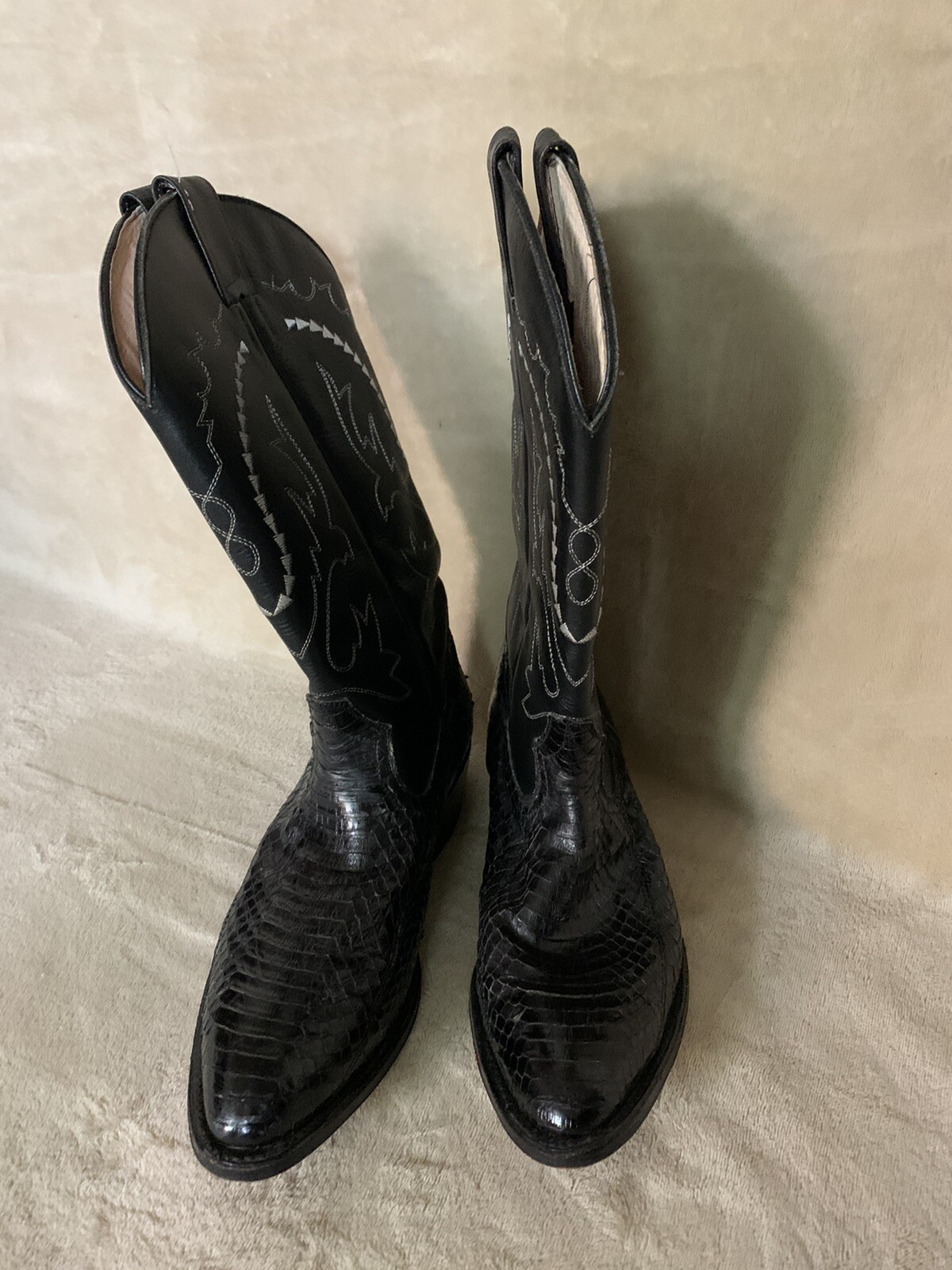 Black Reptile Contour Boots
