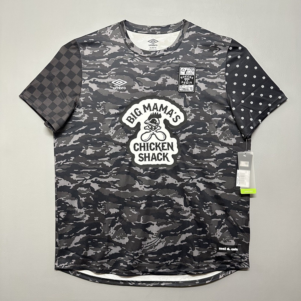 UMBRO Soccer Jersey Big Mama's Chicken Shack Men Dz XL Camo Black