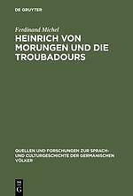 Heinrich Von Morungen Und Die Troubadours | Buch | 9783110994070-image