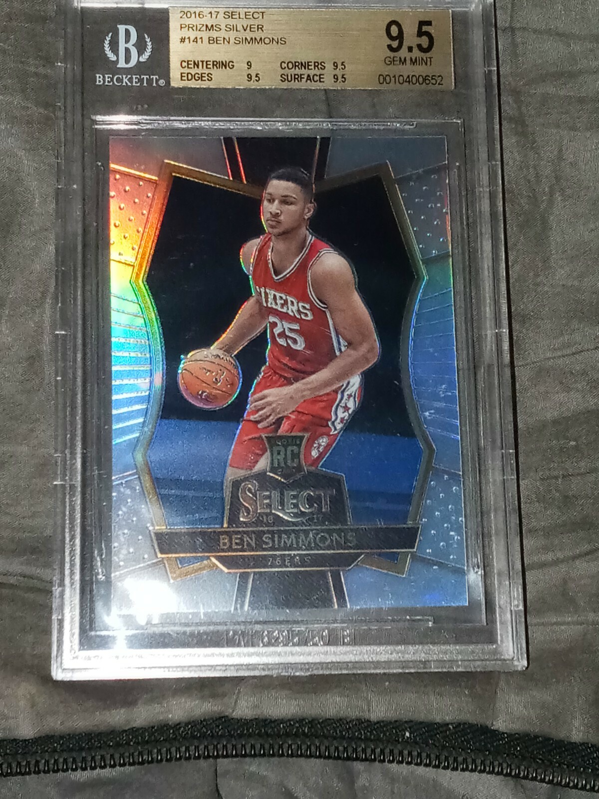 2016-17 Select SILVER prizm BEN SIMMONS BGS 9.5 GEM MINT ROOKIE  #141 RC