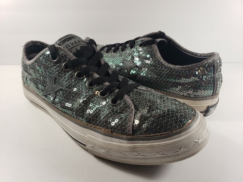 sequin canvas shoes