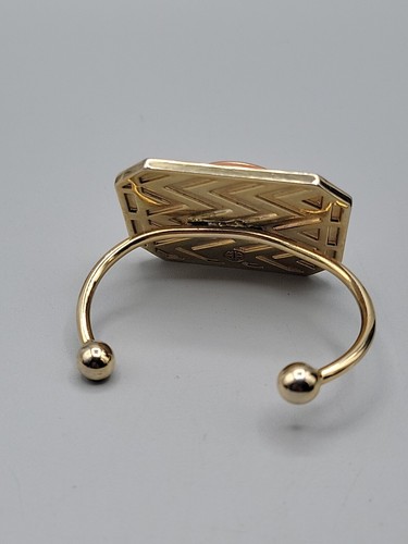 HOUSE OF HARLOW 1960 Brass With Jewels Open Cuff Bracelet Nicole Ritchie Sz 6 - Picture 10 of 21