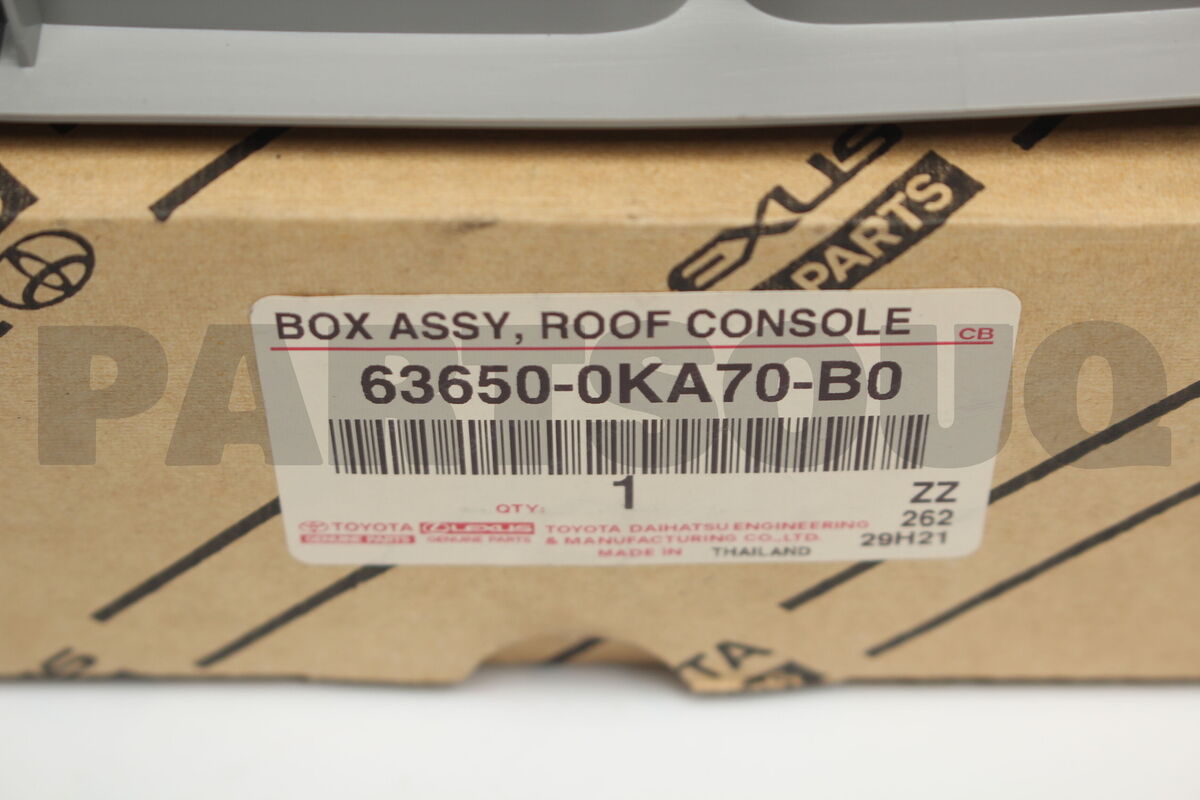 636500KA70B0 Genuine Toyota BOX ASSY, ROOF CONSO 63650-0KA70 636500KA70B0 Genuine Toyota BOX ASSY, ROOF CONSO 63650-0KA70