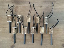 1 Deer Antler Handled Ferro Rod/Fire Starter .8 cm X 8 cm Rod