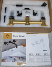 Matte Black Wall Mounted 2-handle Bathroom Faucet