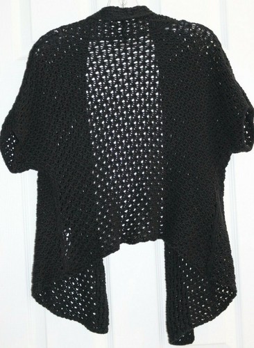 Old Navy Women Black Short Sleeve Open 