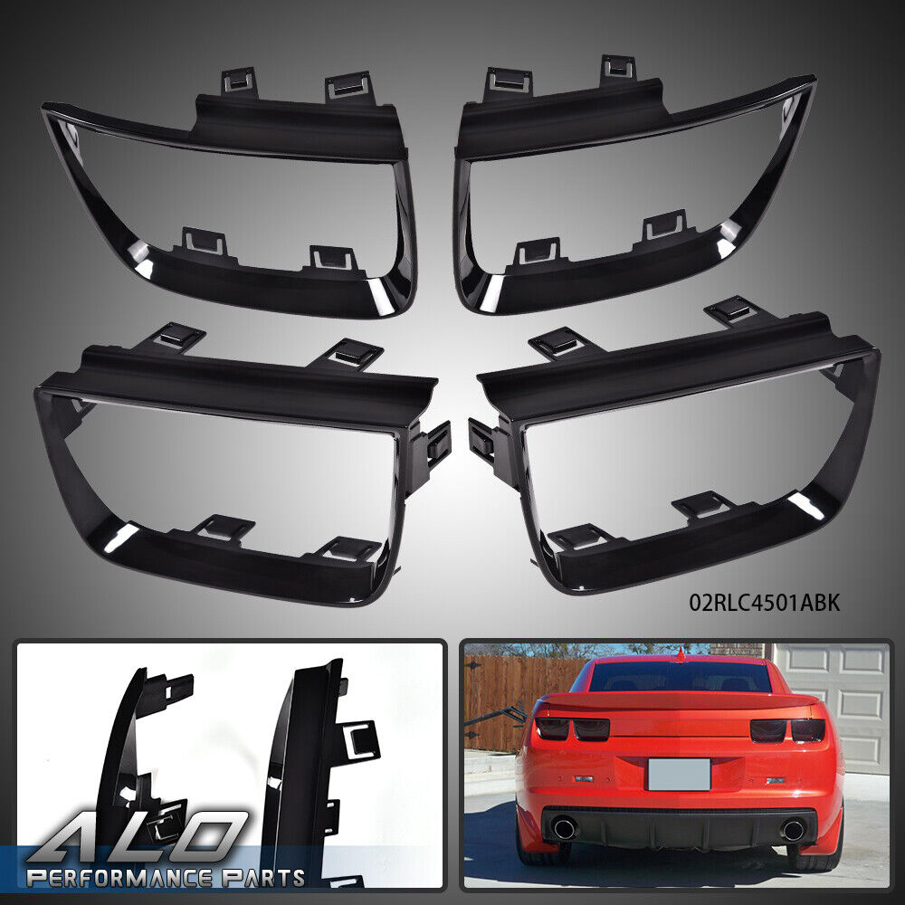 Set Of 4 Tail Light Bezel Covers Black Fit For 2010-2013 Chevy Camaro LT LS SS