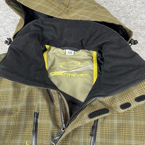 Obermeyer Ski Teton Jacket Plaid Green Nature Valley Logo Waterproof Mens XS image 8
