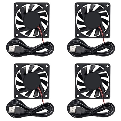 4Pcs DC 5V USB 6010 Lüfter 3D Drucker 60x60x10 Bürstenloser Lüfter 60mm für Make