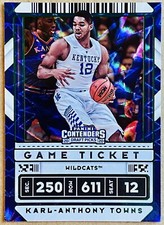 2020 PANINI CONTENDERS DRAFT PICKS KARL ANTHONY-TOWNS GREEN EXPLOSION #36 EX+