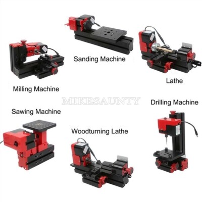 Mini Lathe Machine Tool 6IN1 Motorized Mini Cnc Machine Driller Saw Grinder qq