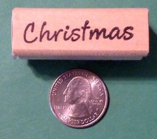Christmas Rubber Stamp, wood mounted