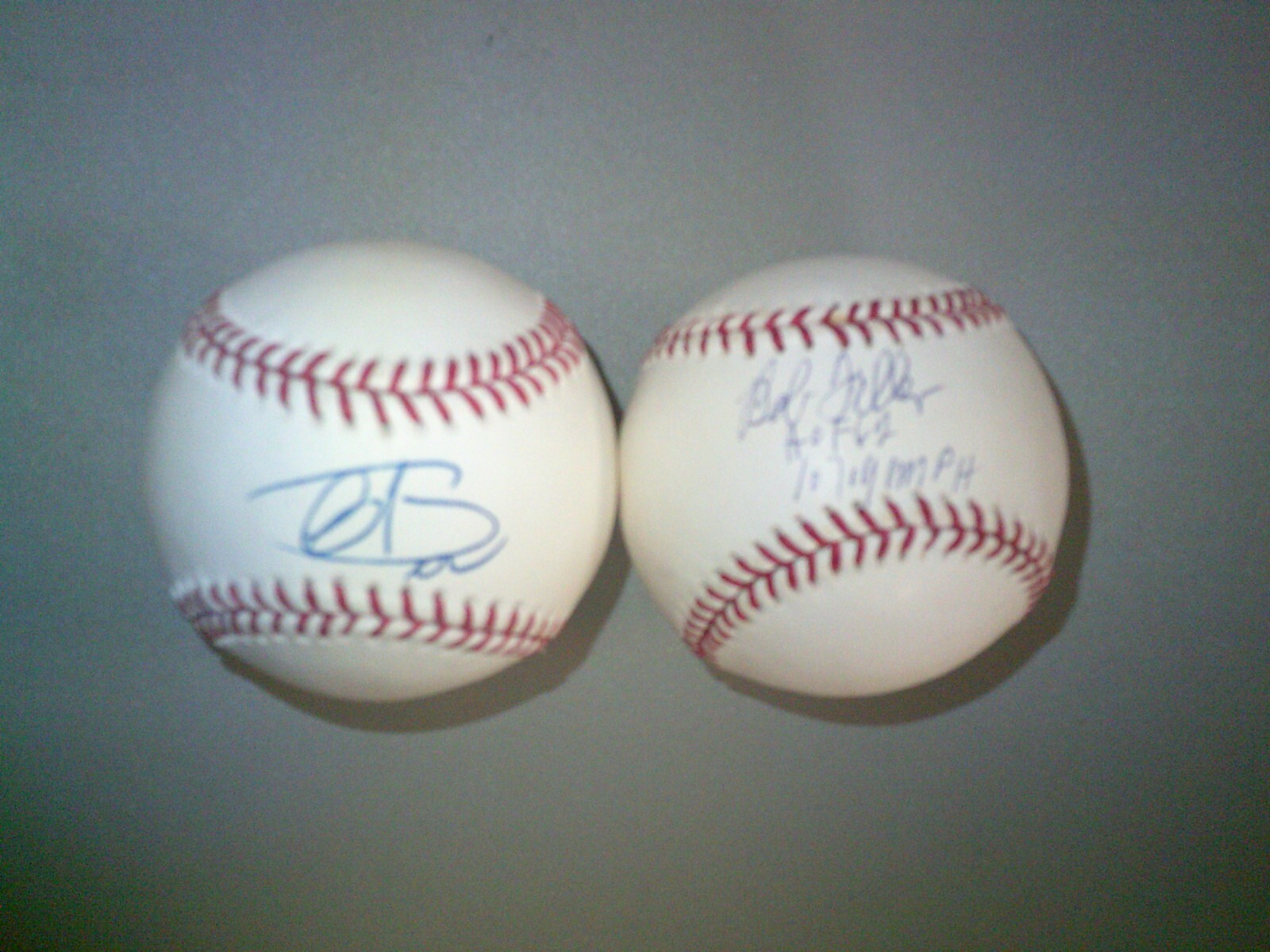 BOB FELLER Autographed Signed 2 BALLS HOF 62, JSA CERT#D65738 