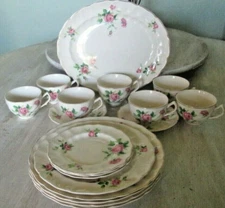 Johnson Bros England Old Chelsea Vintage 1950s 17 Pc Set Dish Roses