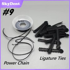 Dental Orthodontic Elastic Ligature Ties Bands Brackets Braces Power Chain Black