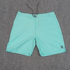 Hurley Board Shorts Mens Size 38 Blue Drawstring Summer Beach Casual Logo
