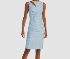 Rickie Freeman by Teri Jon Women's Metallic Jacquard Cutout Sheath Dress Size 2