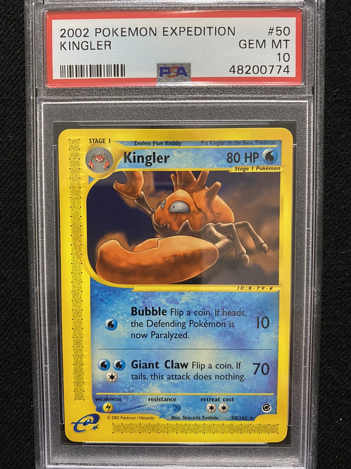 2002 Pokemon Expedition Kingler 50/165 PSA 10 Gem Mint