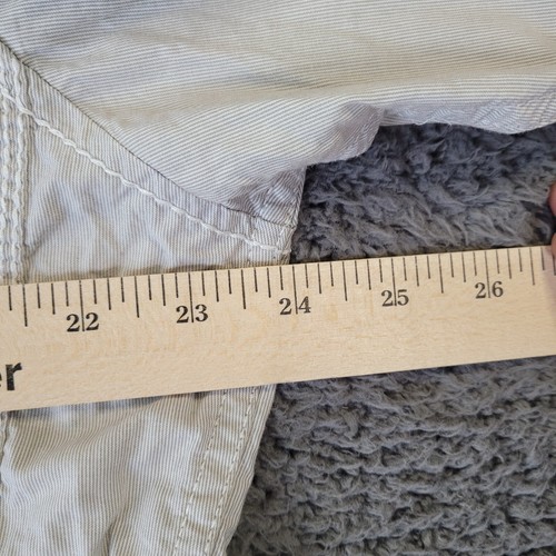 BKE Stitched Shirt Mens 2XL Gray White Slim Fit Button Up Casual Embroidered - Picture 10 of 12