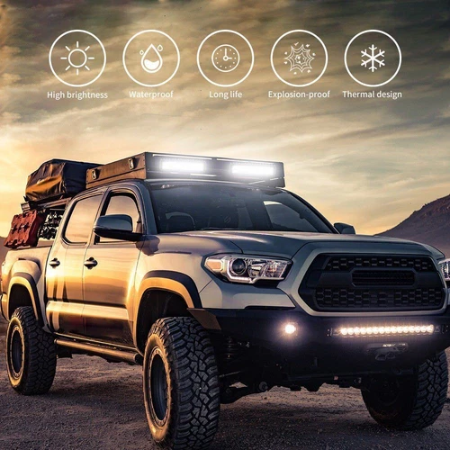 2X LED Work Lights 6 Inch 12V Driving Strip Flood Beam light Bar Offroad&Wiring - Foto 12 di 18
