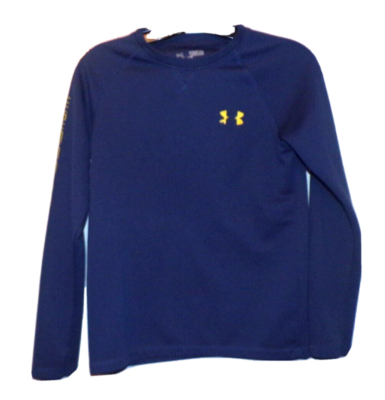 Under Armour boys blue loose Youth M heatgear thermal textured long sleeve  R2